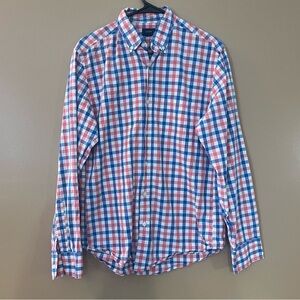 J Crew men’s pink and blue stripped button down size medium